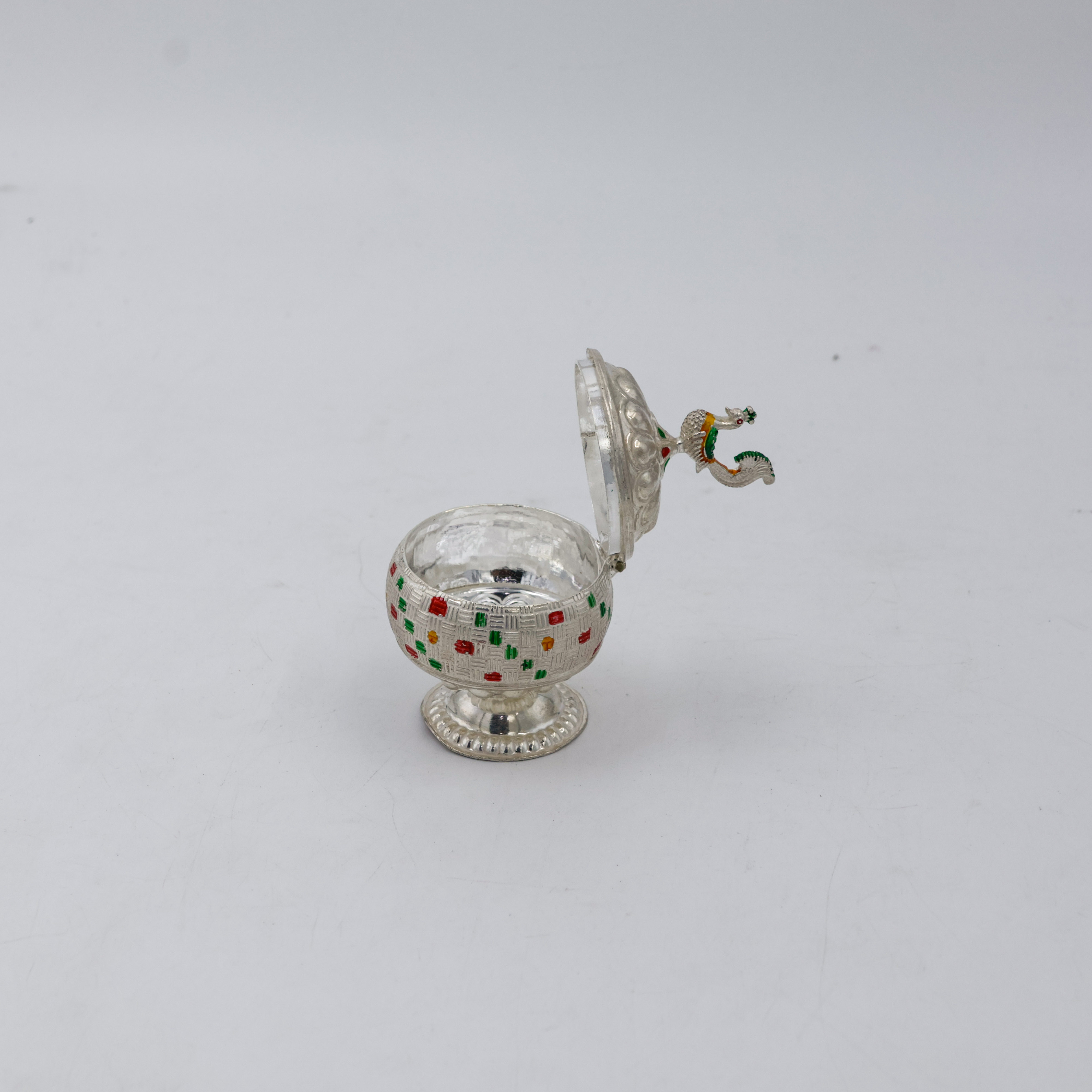 New Akshaya Jewellers - Silver Kum Kum Dabbi